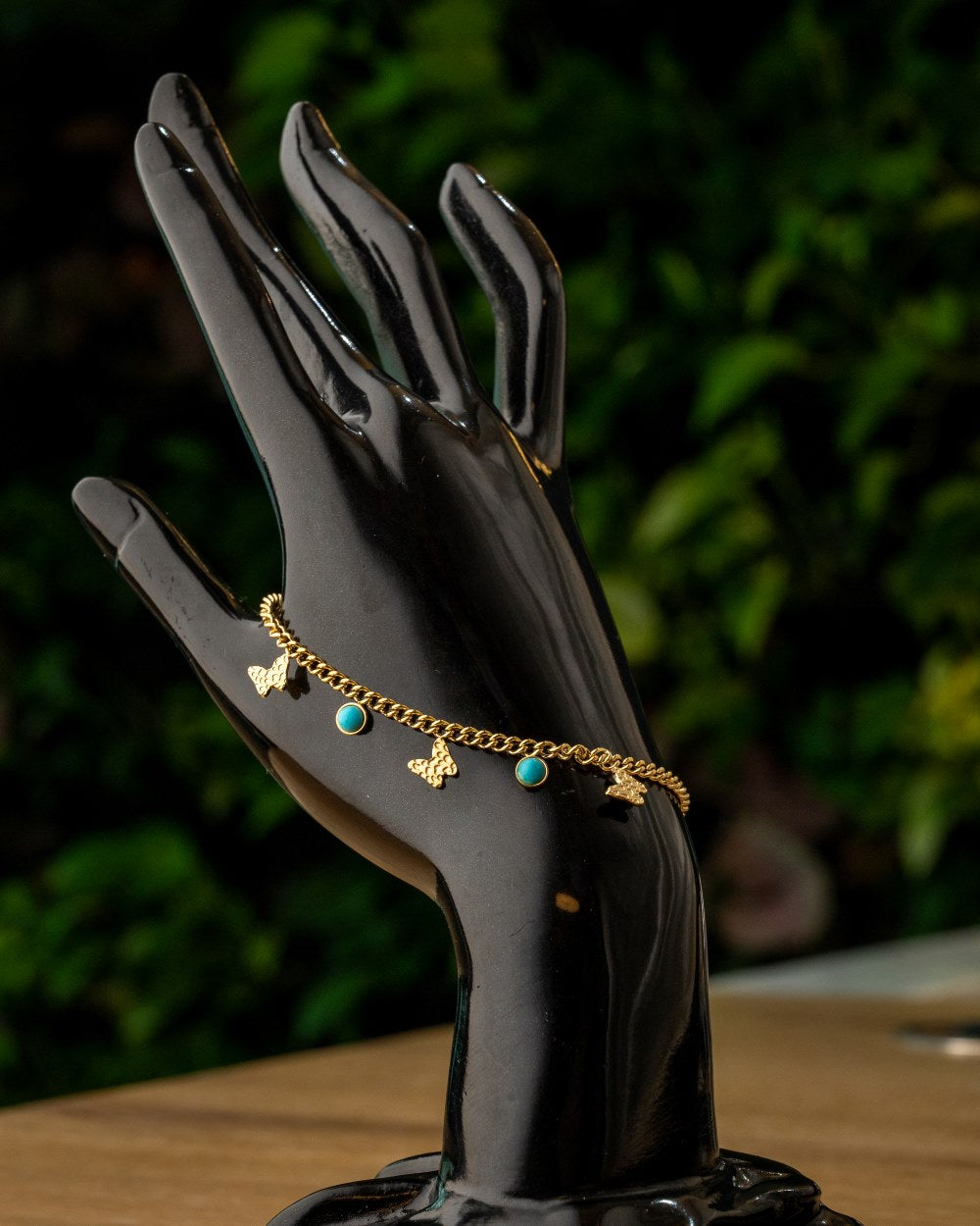 Gold Butterflies & Blue Stones