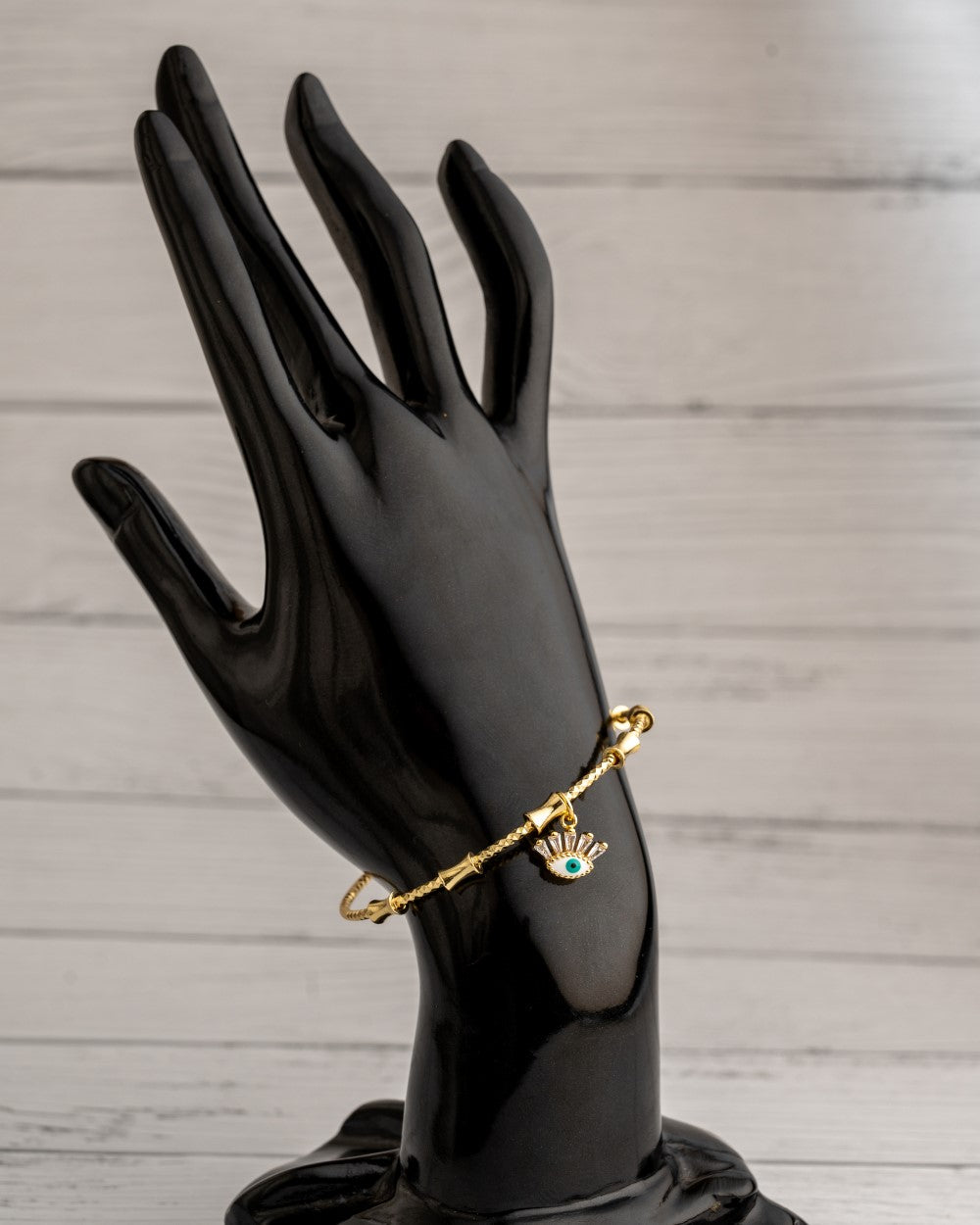 Delicate Bangle White Evil Eye