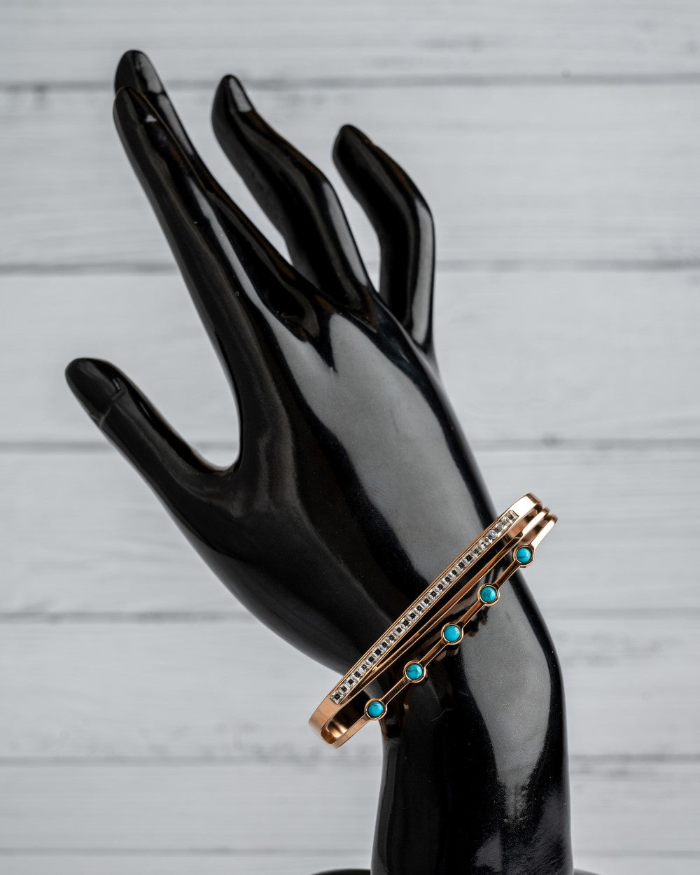 Square Bangle With Blue Stones Gold