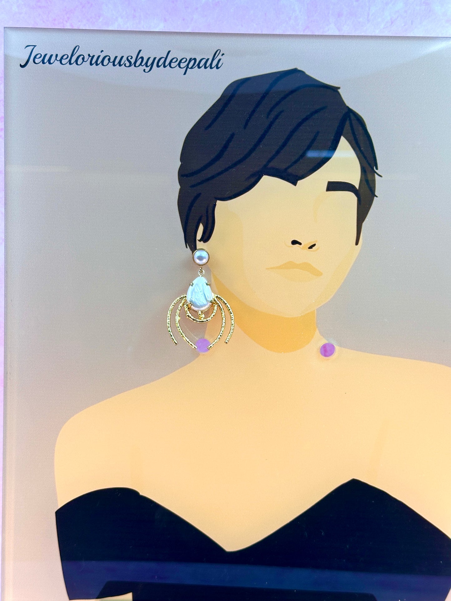 Ear - Pearls With Big Pearl & Gold Work