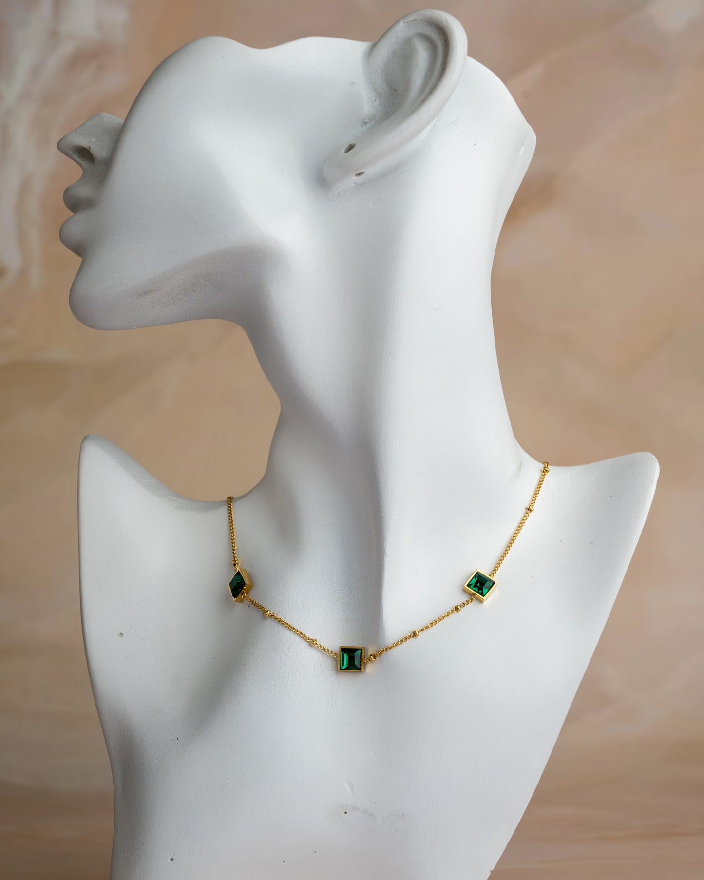 3 Square Green Stone