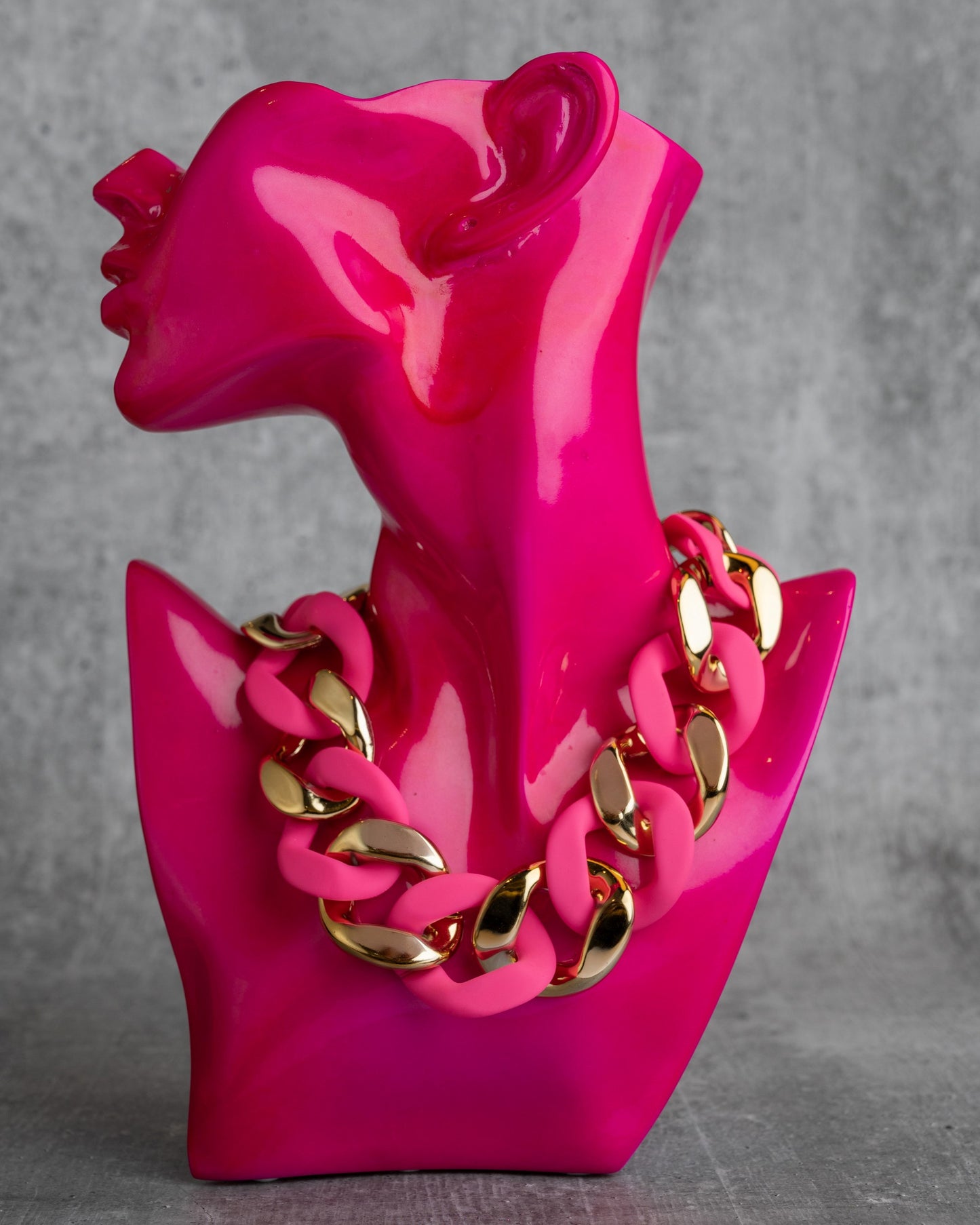 Dark Pink & Gold Opaque Link Big