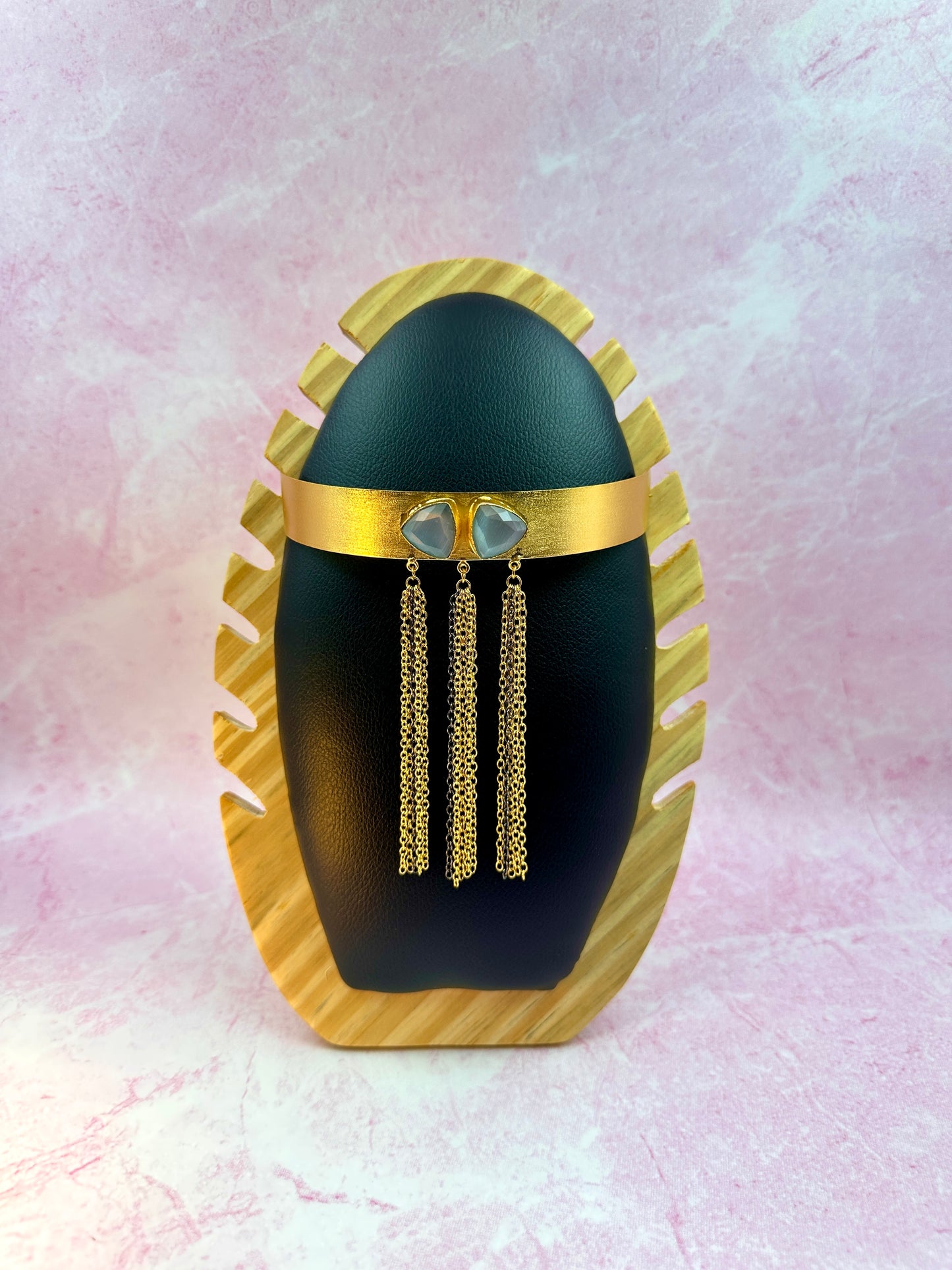 Gold With Grey Stone Choker