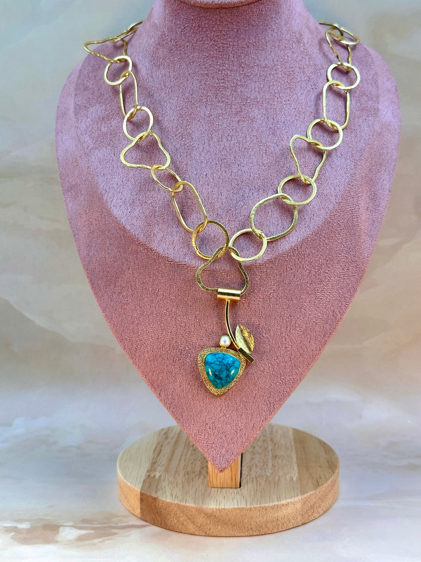 Nec-turquoise Blue Stone Necklace