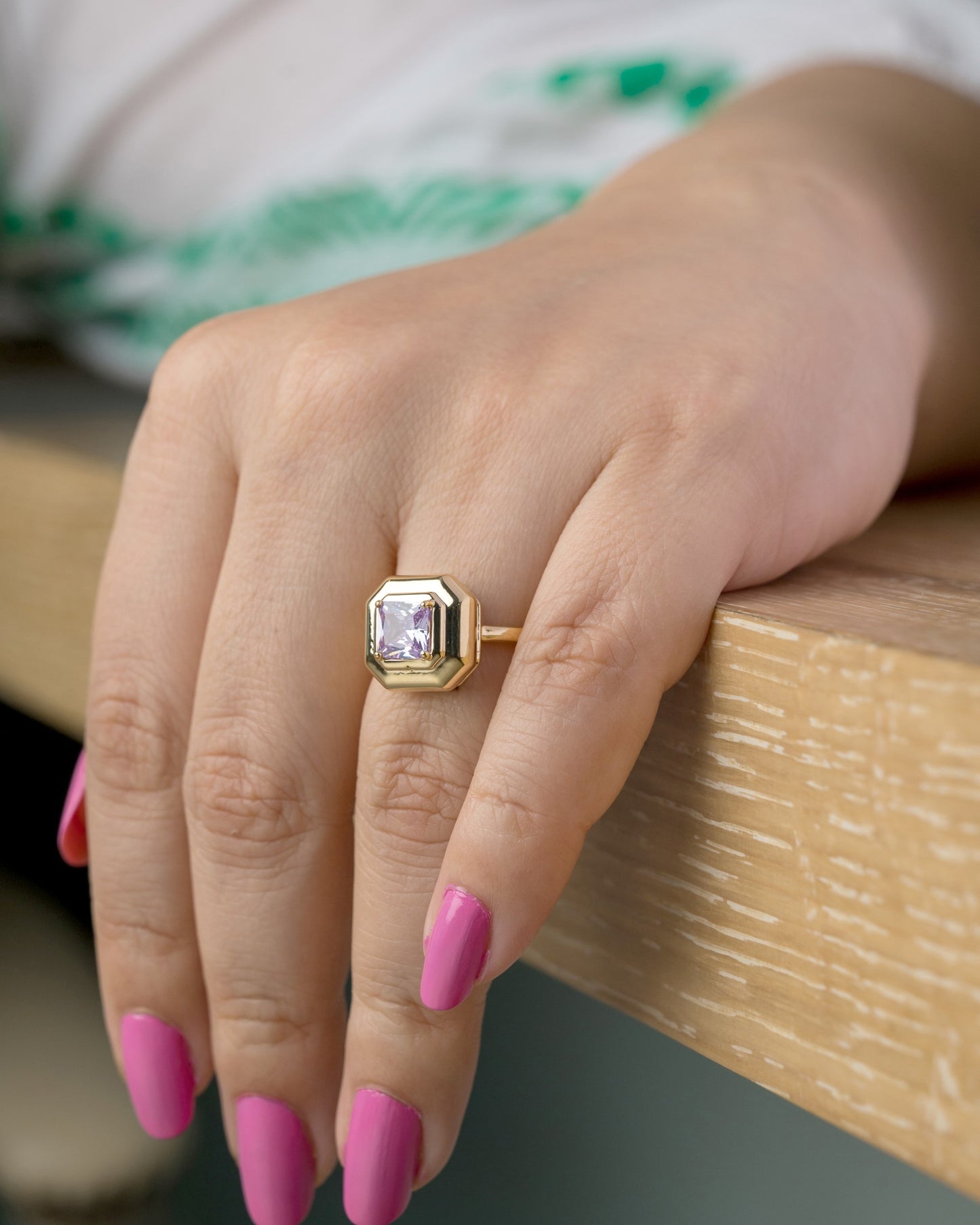 Octagon Shaped Light Purple Stone