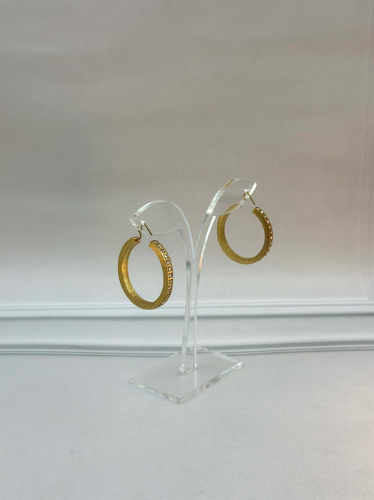 Ear- Gold Bali With White Kundan