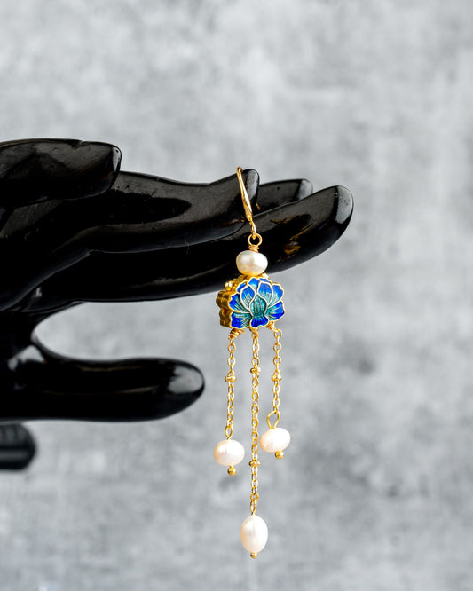 Blue Flowr With Mina Work With  Pearl
