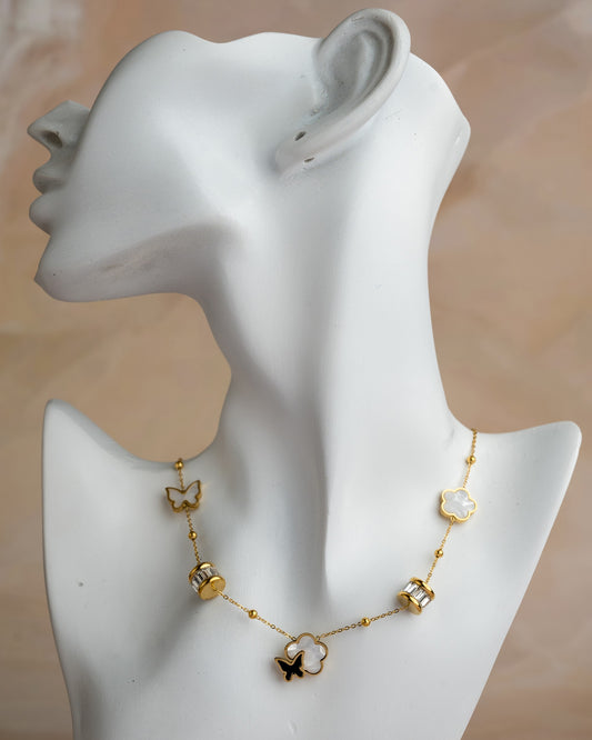 Mother of Pearl Flower & Butterflies