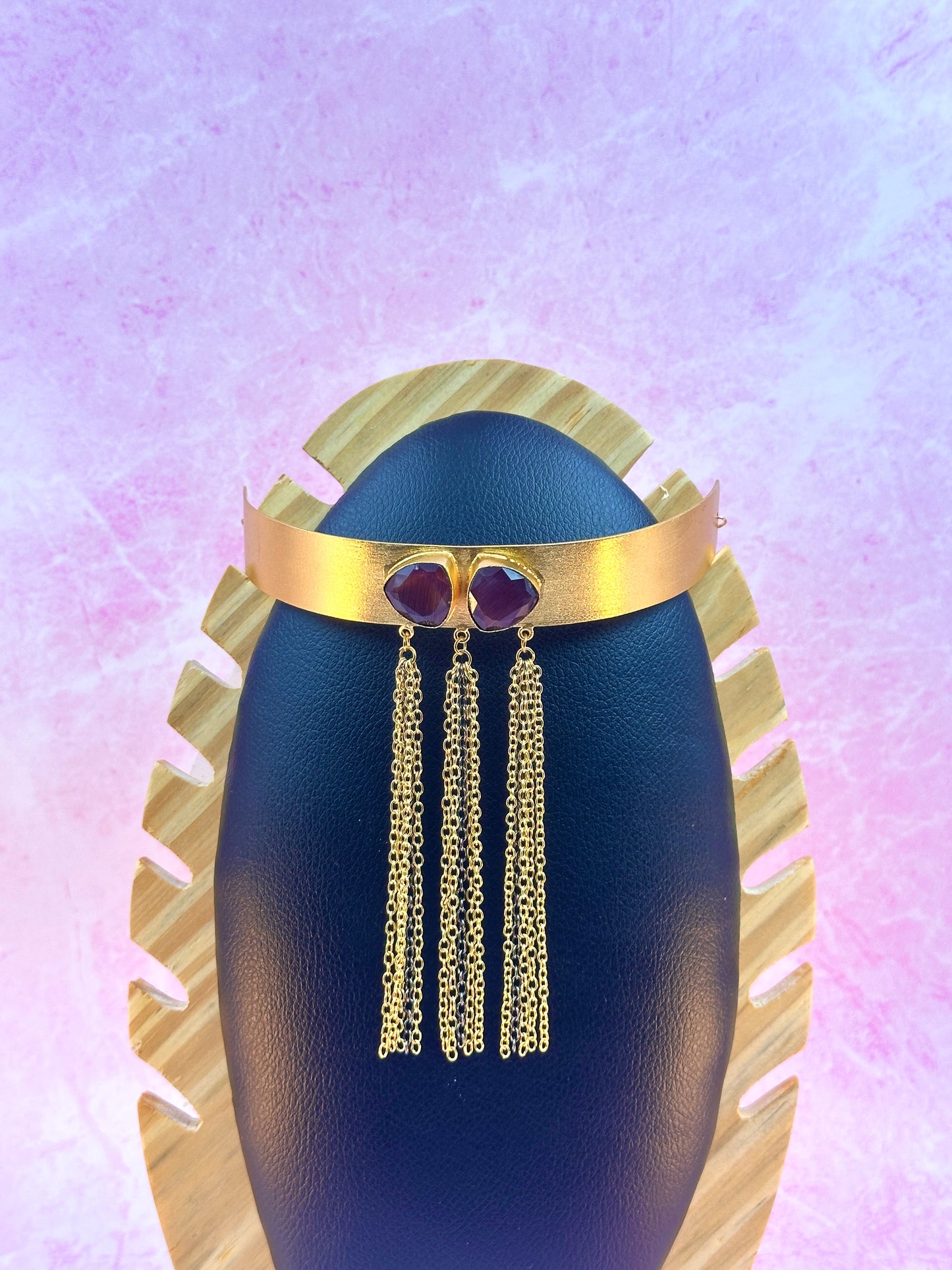 Gold With Brown Stone Choker