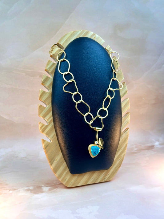 Nec-turquoise Blue Stone  Necklace