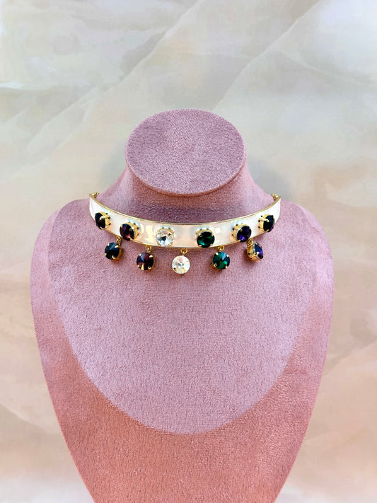 Enamel Work With Multicolor Stone Choker
